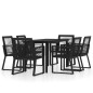 vidaXL Set Mobili da Pranzo per Giardino 7 pz Nero vidaXL Set Mobili da Pranzo per Giardino 7 pz Nero