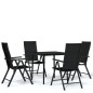vidaXL Set da Pranzo da Giardino 5 pz Nero vidaXL Set da Pranzo da Giardino 5 pz Nero