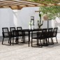 vidaXL Set Mobili da Pranzo per Giardino 7 pz Nero vidaXL Set Mobili da Pranzo per Giardino 7 pz Nero