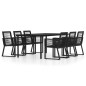 vidaXL Set Mobili da Pranzo per Giardino 7 pz Nero vidaXL Set Mobili da Pranzo per Giardino 7 pz Nero