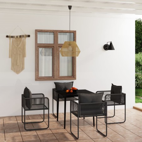 vidaXL Set da Pranzo da Giardino 5 pz Nero
