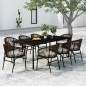 vidaXL Set Mobili da Pranzo da Giardino 9 pz Marrone