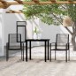 vidaXL Set Mobili da Pranzo per Giardino 3 pz Nero vidaXL Set Mobili da Pranzo per Giardino 3 pz Nero