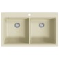vidaXL Lavello da Cucina in Granito Vasca Doppia Beige vidaXL Lavello da Cucina in Granito Vasca Doppia Beige
