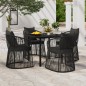 vidaXL Set da Pranzo da Giardino 5 pz con Cuscini Nero vidaXL Set da Pranzo da Giardino 5 pz con Cuscini Nero