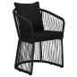 vidaXL Set da Pranzo da Giardino 5 pz con Cuscini Nero vidaXL Set da Pranzo da Giardino 5 pz con Cuscini Nero