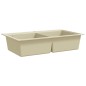 vidaXL Lavello da Cucina in Granito Vasca Doppia Beige vidaXL Lavello da Cucina in Granito Vasca Doppia Beige