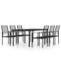 vidaXL Set Mobili da Pranzo da Giardino 7 pz Nero vidaXL Set Mobili da Pranzo da Giardino 7 pz Nero