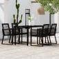 vidaXL Set Mobili da Pranzo per Giardino 5 pz Nero vidaXL Set Mobili da Pranzo per Giardino 5 pz Nero