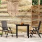 vidaXL Set Mobili da Pranzo per Giardino 3 pz Nero