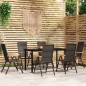 vidaXL Set da Pranzo da Giardino 7 pz Nero vidaXL Set da Pranzo da Giardino 7 pz Nero