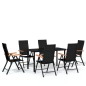 vidaXL Set da Pranzo da Giardino 7 pz Nero vidaXL Set da Pranzo da Giardino 7 pz Nero