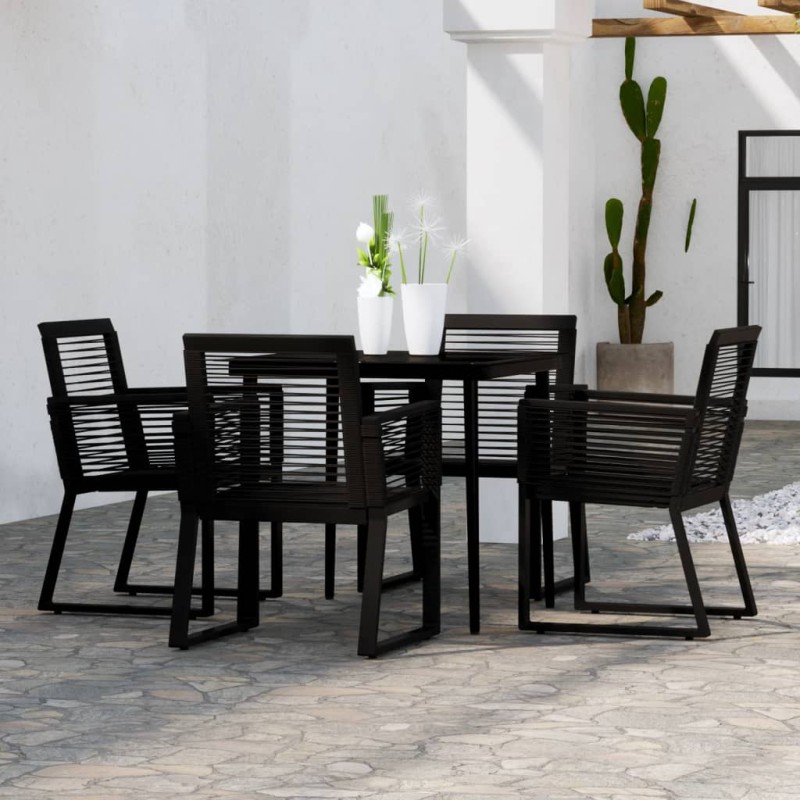vidaXL Set Mobili da Pranzo per Giardino 5 pz Nero vidaXL Set Mobili da Pranzo per Giardino 5 pz Nero