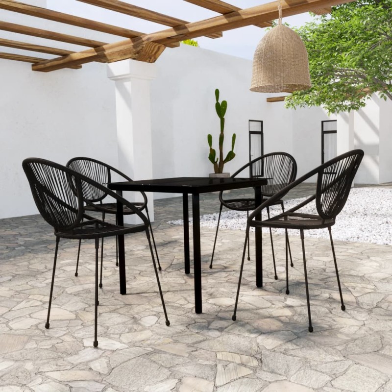 vidaXL Set Mobili da Pranzo per Giardino 3 pz Nero vidaXL Set Mobili da Pranzo per Giardino 3 pz Nero