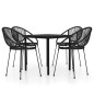 vidaXL Set Mobili da Pranzo per Giardino 3 pz Nero vidaXL Set Mobili da Pranzo per Giardino 3 pz Nero