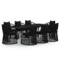 vidaXL Set da Pranzo da Giardino 9 pz con Cuscini Nero vidaXL Set da Pranzo da Giardino 9 pz con Cuscini Nero