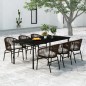 vidaXL Set Mobili da Pranzo da Giardino 7 pz Marrone
