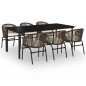 vidaXL Set Mobili da Pranzo da Giardino 7 pz Marrone