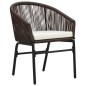 vidaXL Set Mobili da Pranzo da Giardino 7 pz Marrone