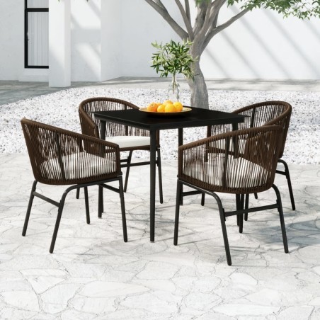 vidaXL Set Mobili da Pranzo per Giardino 5 pz Marrone