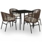 vidaXL Set Mobili da Pranzo per Giardino 5 pz Marrone vidaXL Set Mobili da Pranzo per Giardino 5 pz Marrone