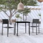 vidaXL Set Mobili da Pranzo per Giardino 3 pz Nero vidaXL Set Mobili da Pranzo per Giardino 3 pz Nero
