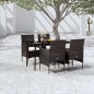 vidaXL Set da Pranzo da Giardino 5 pz con Cuscini Nero vidaXL Set da Pranzo da Giardino 5 pz con Cuscini Nero