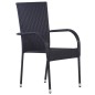 vidaXL Set da Pranzo da Giardino 5 pz Nero vidaXL Set da Pranzo da Giardino 5 pz Nero