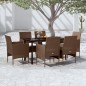 vidaXL Set da Pranzo da Giardino 7 pz con Cuscini Marrone e Nero vidaXL Set da Pranzo da Giardino 7 pz con Cuscini Marrone e Nero
