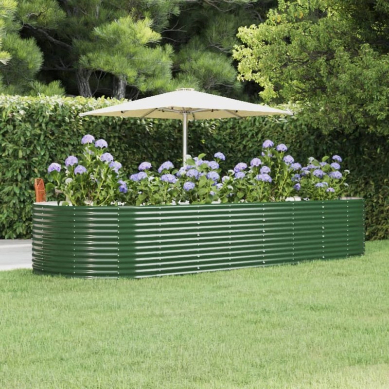 vidaXL Letto Giardino Acciaio Verniciato Polvere 367x140x68 cm Verde vidaXL Letto Giardino Acciaio Verniciato Polvere 367x140x68 cm Verde