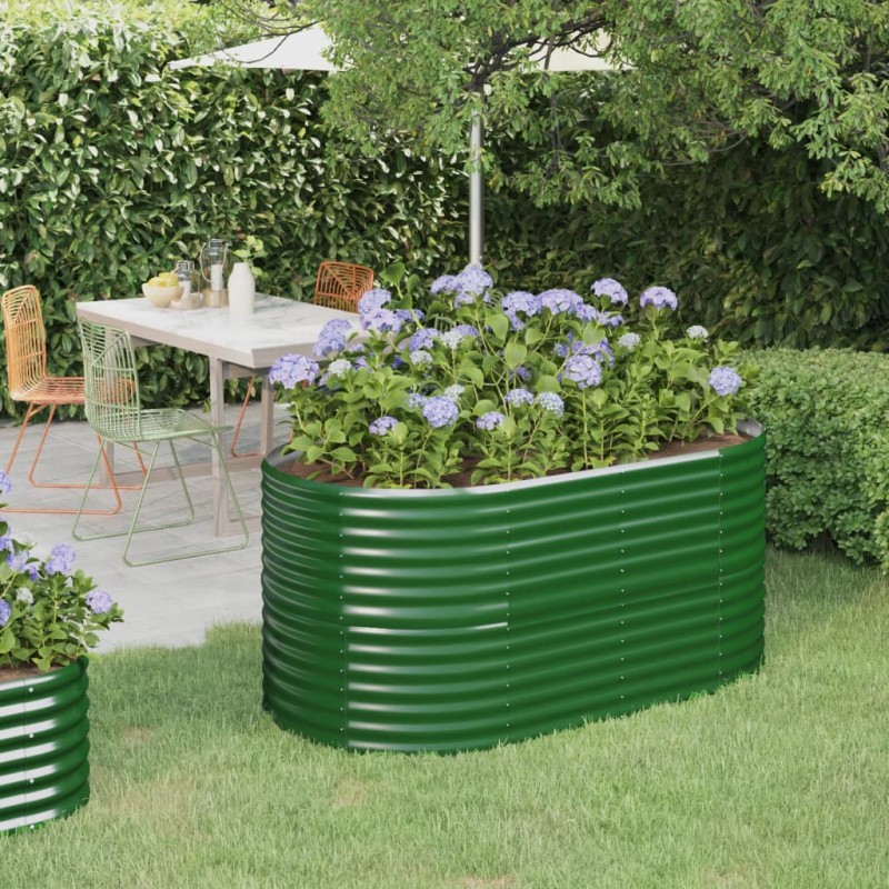 vidaXL Letto Giardino Acciaio Verniciato a Polvere 152x80x68 cm Verde vidaXL Letto Giardino Acciaio Verniciato a Polvere 152x80x68 cm Verde
