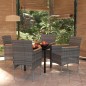 vidaXL Set da Pranzo per Giardino 5 pz con Cuscini Grigio e Nero vidaXL Set da Pranzo per Giardino 5 pz con Cuscini Grigio e Nero