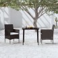 vidaXL Set da Pranzo per Giardino 3 pz con Cuscini Nero vidaXL Set da Pranzo per Giardino 3 pz con Cuscini Nero