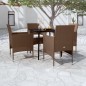 vidaXL Set da Pranzo da Giardino 5 pz con Cuscini Marrone e Nero vidaXL Set da Pranzo da Giardino 5 pz con Cuscini Marrone e Nero