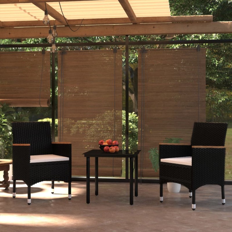 vidaXL Set da Pranzo per Giardino 7 pz con Cuscini Nero vidaXL Set da Pranzo per Giardino 7 pz con Cuscini Nero