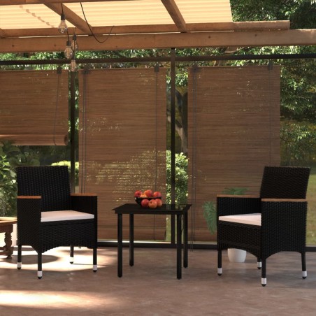 vidaXL Set da Pranzo per Giardino 7 pz con Cuscini Nero