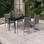 vidaXL Set Mobili da Pranzo da Giardino Grigio e Nero 5 pz