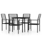 vidaXL Set Mobili da Pranzo per Giardino 5 pz Nero vidaXL Set Mobili da Pranzo per Giardino 5 pz Nero
