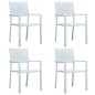 vidaXL Set Mobili da Pranzo da Giardino 7 pz Bianco e Nero vidaXL Set Mobili da Pranzo da Giardino 7 pz Bianco e Nero