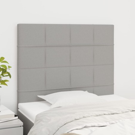 vidaXL Testiera 2 pz Grigio Chiaro 80x5x78/88 cm in Tessuto