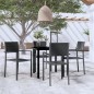 vidaXL Set da Pranzo da Giardino 5 pz Nero vidaXL Set da Pranzo da Giardino 5 pz Nero