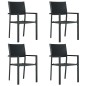 vidaXL Set da Pranzo da Giardino 5 pz Nero vidaXL Set da Pranzo da Giardino 5 pz Nero