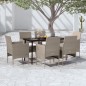 vidaXL Set da Pranzo da Giardino 7 pz con Cuscini Beige e Nero vidaXL Set da Pranzo da Giardino 7 pz con Cuscini Beige e Nero