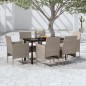 vidaXL Set da Pranzo da Giardino 7 pz con Cuscini Beige e Nero vidaXL Set da Pranzo da Giardino 7 pz con Cuscini Beige e Nero