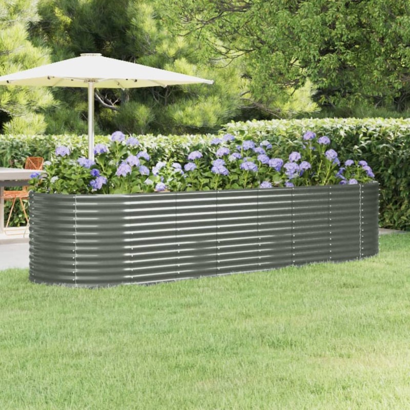 vidaXL Letto Giardino Acciaio Verniciato a Polvere 322x100x68cm Grigio vidaXL Letto Giardino Acciaio Verniciato a Polvere 322x100x68cm Grigio