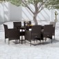 vidaXL Set da Pranzo da Giardino 7 pz con Cuscini Nero vidaXL Set da Pranzo da Giardino 7 pz con Cuscini Nero