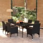 vidaXL Set Mobili da Pranzo da Giardino con Cuscini 7 pz Nero vidaXL Set Mobili da Pranzo da Giardino con Cuscini 7 pz Nero