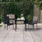 vidaXL Set Mobili da Pranzo per Giardino 3 pz Nero