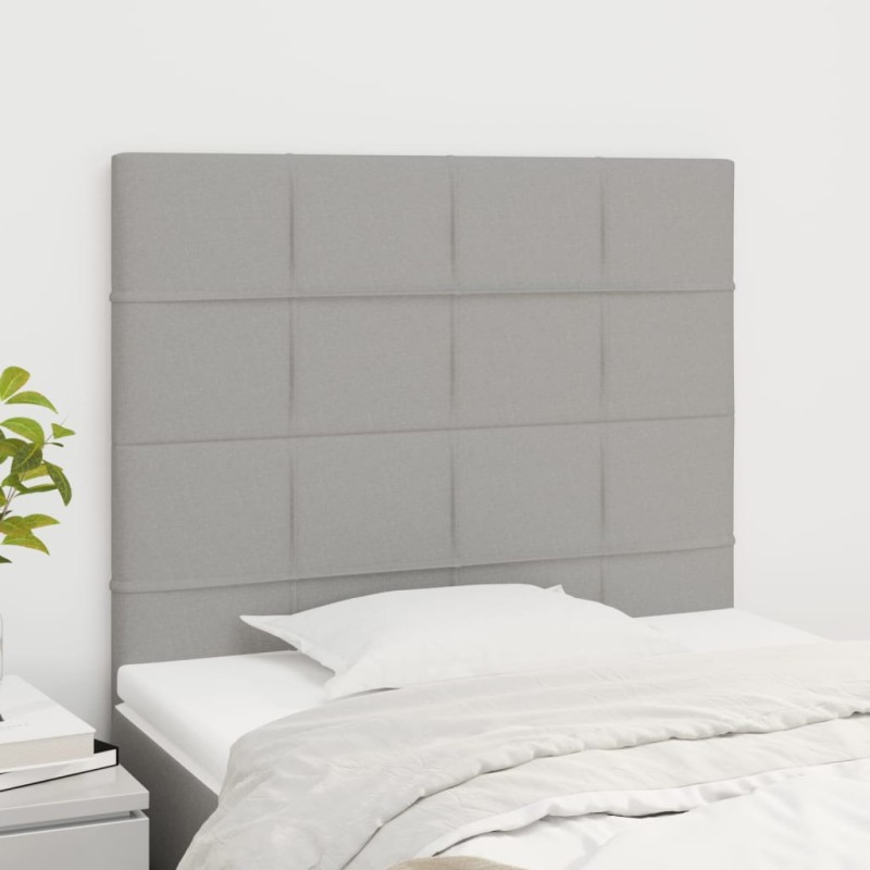 Testiere 2 pz Grigio Chiaro 100x5x78/88 cm in Tessuto Testiere 2 pz Grigio Chiaro 100x5x78/88 cm in Tessuto