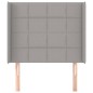 Testiera ad Orecchio Grigio Chiaro 103x16x118/128 cm in Tessuto Testiera ad Orecchio Grigio Chiaro 103x16x118/128 cm in Tessuto